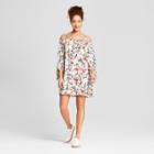 Women's Floral Print Off The Shoulder Dress - Lily Star (juniors') Pink