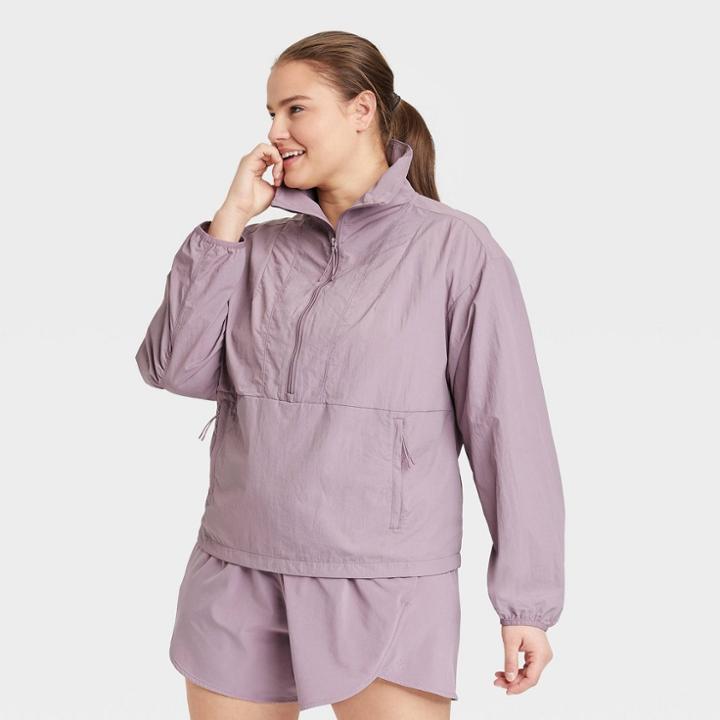 Women's Plus Size Packable Windbreaker Jacket - All In Motion Light Mauve