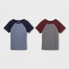 Toddler Boys' 2pk Short Sleeve Raglan T-shirt - Cat & Jack Gray/blue
