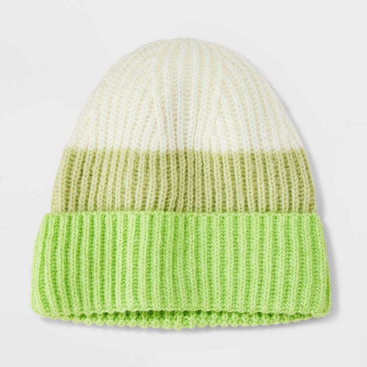 Adult Colorblock Beanie - A New Day Green