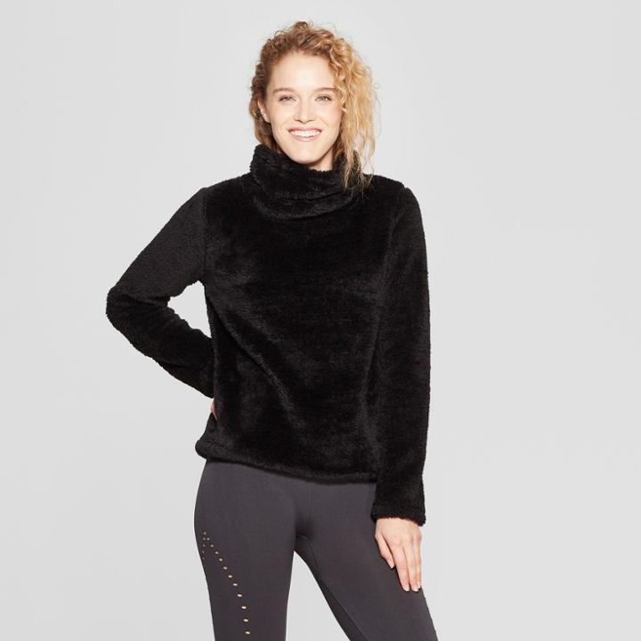 Women's Sherpa Cowl Neck Pullover - Joylab Black