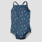 Green Sprouts Toddler Girls' Star Americana One Piece Swimsuit With Built-in Swim Diaper - Navy