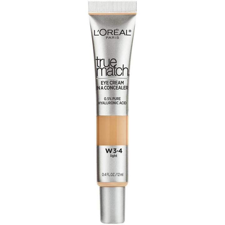L'oreal Paris True Match Eye Cream In A Concealer With Hyaluronic Acid - Light W3-4