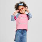 Girls' Smart Kind & Brave Baseball 3/4 Sleeve T-shirt - Cat & Jack Pink