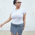 Women's Plus Size Short Sleeve Fitted T-shirt - Wild Fable Blue