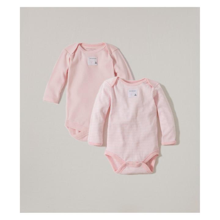 Burt's Bees Baby Girls' Organic Cotton 2pk Long Sleeve Bodysuit Set - Blossom
