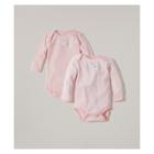 Burt's Bees Baby Girls' Organic Cotton 2pk Long Sleeve Bodysuit Set - Blossom