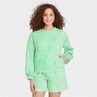 Women's Knit Pullover Sweatshirt - Who What Wear Green Floral