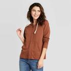 Women's Zip-up V-neck Hooded Sweatshirt - Universal Thread Rust Xs, Women's, Red