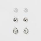 Earring Set 3ct - A New Day Silver/clear,
