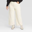 Women's Plus Size High-rise Wide Leg Cropped Jeans - Universal Thread Cream 14w, Women's, Beige