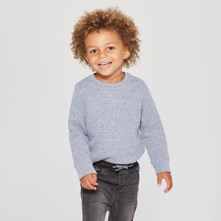 Toddler Boys' Thermal Long Sleeve T-shirt - Cat & Jack Navy Heather