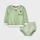 Baby Sweatshirt & Shorts Set - Cat & Jack Green Newborn
