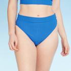 Women's Ribbed High Leg High Waist Bikini Bottom - Xhilaration Purple L, Women's,