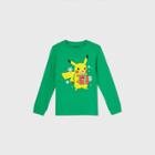 Boys' Pokemon Pickachu Present Long Sleeve T-shirt - Green