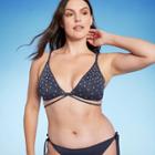 Women's Embellished Strappy Triangle Bikini Top - Shade & Shore Gray