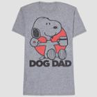 Men's Peanuts Snoopy Dog Dad Father's Day Short Sleeve Graphic T-shirt - Gray S, Men's,