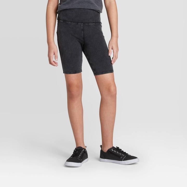 Girls' High Waist Bike Shorts - Art Class Black S, Girl's,
