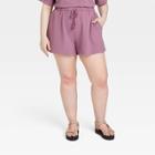 Women's Plus Size High-rise French Terry Pull-on Shorts - Universal Thread