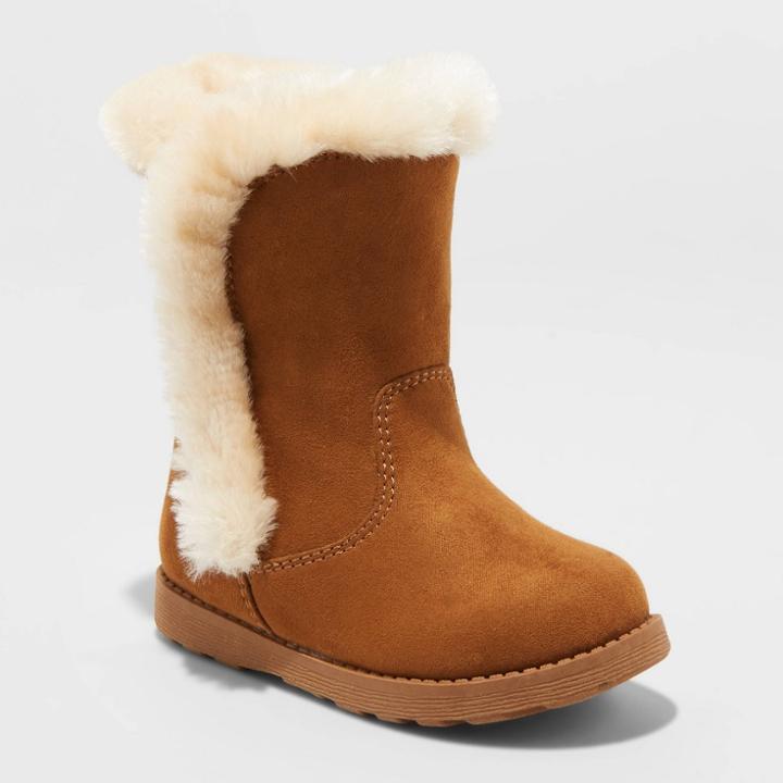Toddler Girls' Katrina Fashion Boots - Cat & Jack Chestnut 7, Girl's, Brown
