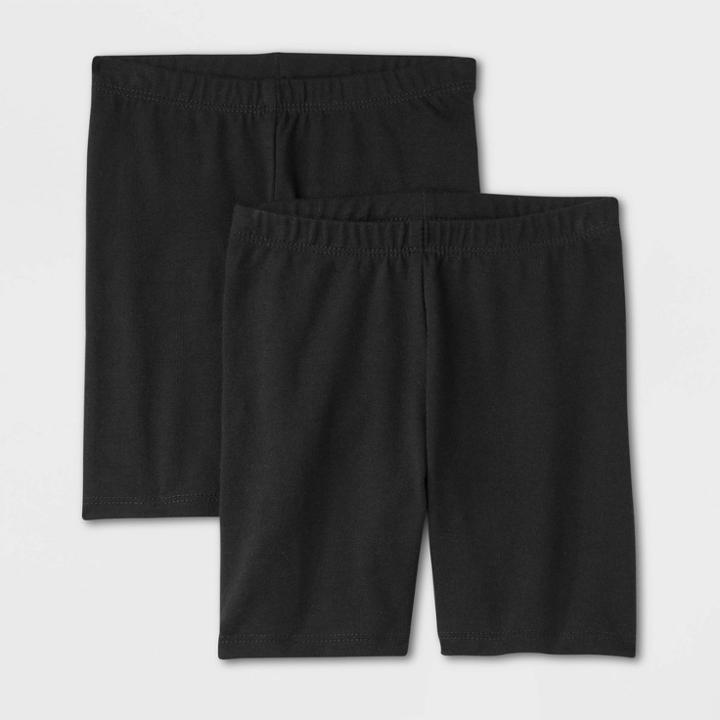 Toddler Girls' 2pk Bike Shorts - Cat & Jack Black