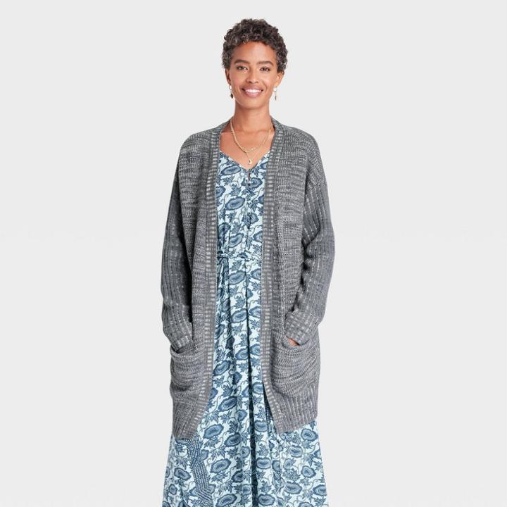 Women's Marled Open-front Cardigan - Knox Rose