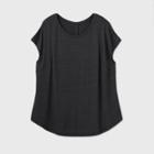 Women's Plus Size Cap Sleeve T-shirt - All In Motion Black