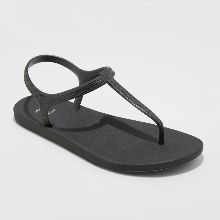 Women's Lisa Ankle Strap Flip Flop Sandals - Shade & Shore Black