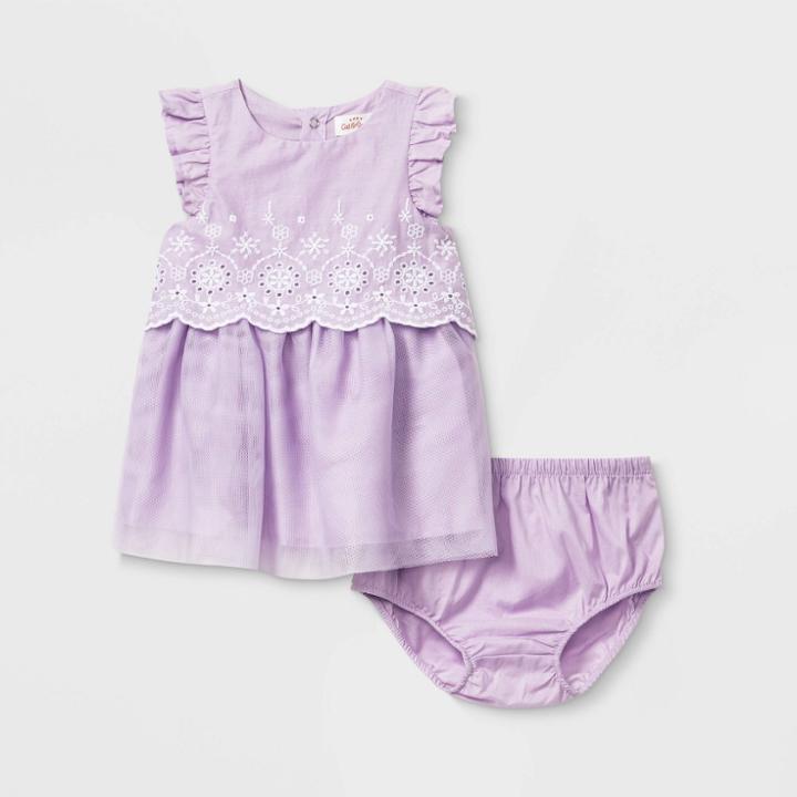 Baby Girls' Eyelet Tutu Dress - Cat & Jack Purple Newborn, Girl's