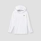 Speedo Boys' Hooded Long Sleeve Rash Guard Swim Shirt - White