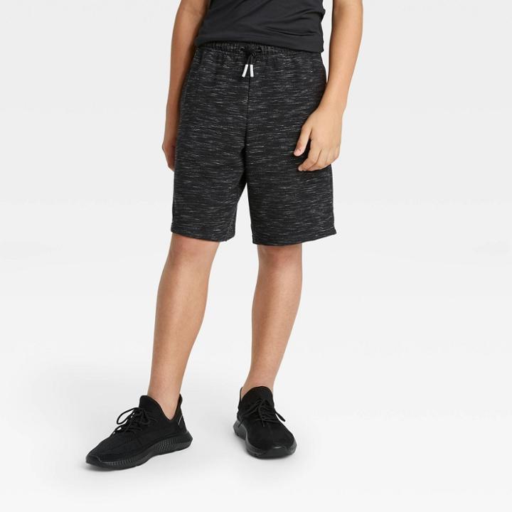 Boys' French Terry Shorts - All In Motion Black Heather Xs, Boy's, Black Grey
