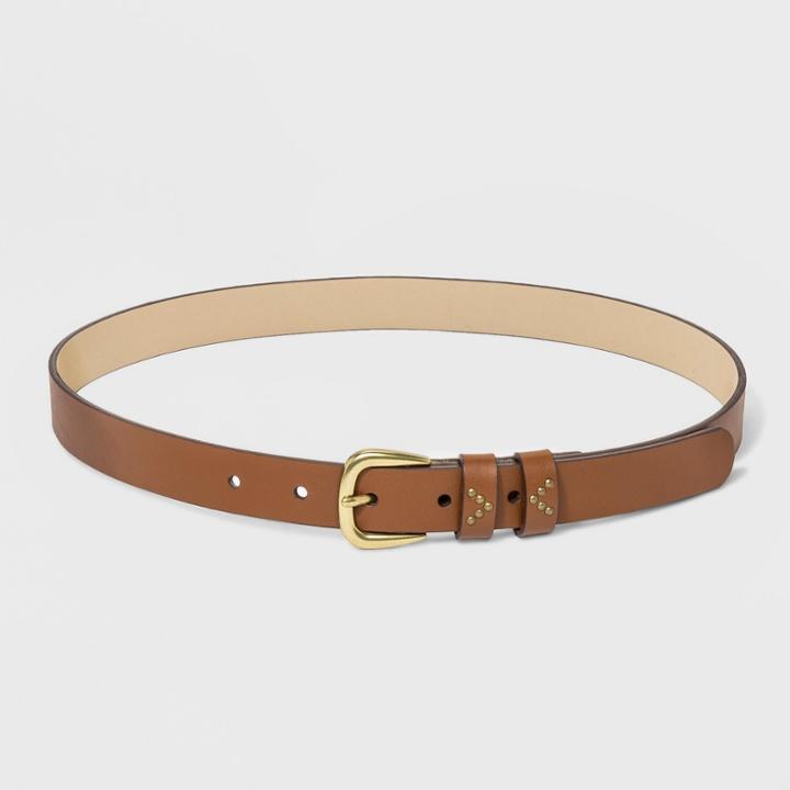 Women's 20mm Twist Braid Faux Leather To Split Belt - Universal Thread Cognac
