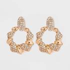 Crystal Pave Drop Hoop Earrings - A New Day Gold