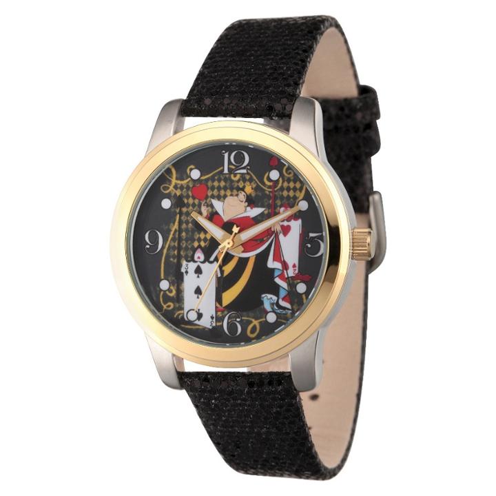 Women's Disney Alice In Wonderland Two Tone Alloy Watch - Black