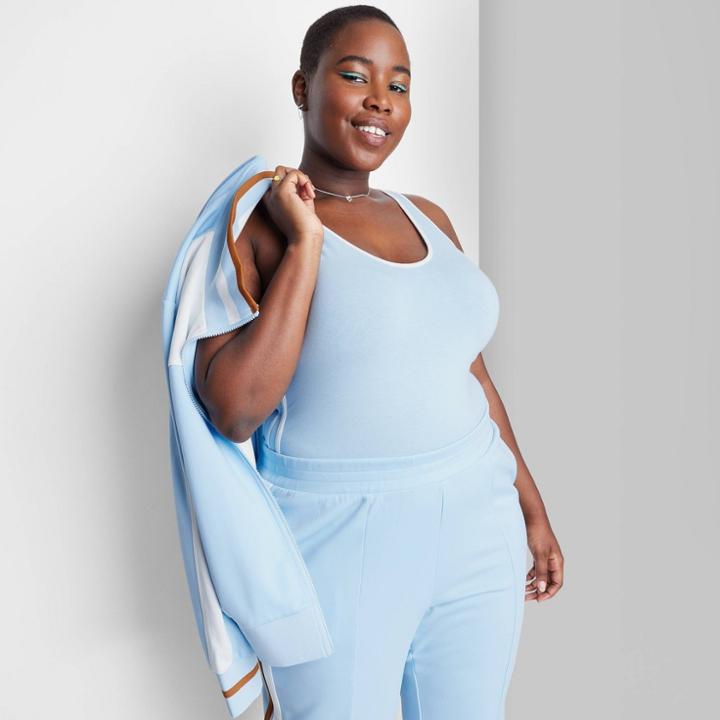 Women's Plus Size Tank Bodysuit - Wild Fable Blue