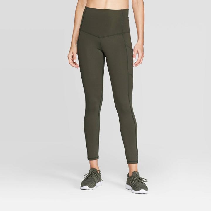 Women's Training High-waisted 7/8 Leggings 25 - C9 Champion Dark Green