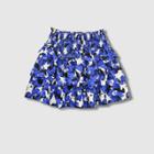 Women's Floral Print Smocked Ruffle A-line Mini Skirt - Who What Wear Blue