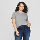 Women's Plus Size Short Sleeve Crew Neck Meriwether Pocket T-shirt - Universal Thread Heather Gray