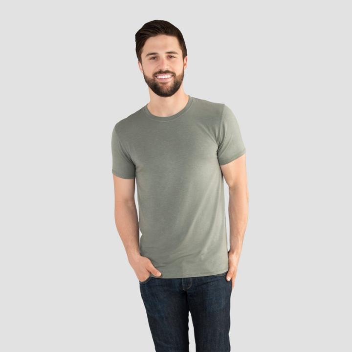 Fruit Of The Loom Select Men's Everlight Short Sleeve T-shirt - Olive Heather