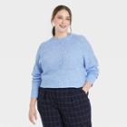 Women's Plus Size Crewneck Pullover Sweater - A New Day Blue