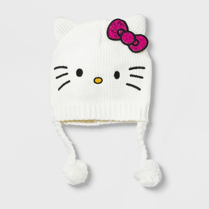 Girls' Hello Kitty Peruvian Hat - White