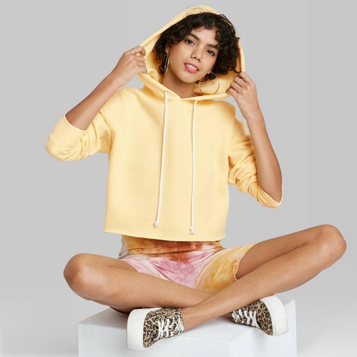 Women's Cropped Hoodie - Wild Fable Yellow