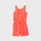Girls' Stretch Woven Romper - All In Motion Bright Red