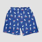 Green Sprouts Toddler Boys' Boat Print Swim Trunks - Royal Blue