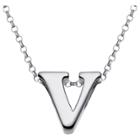 Target Women's Sterling Silver 'v' Initial Charm Pendant -