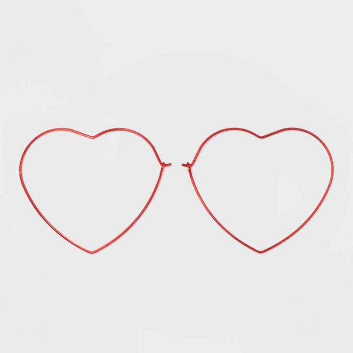 Target Heart Hoop Earrings - Wild Fable Red