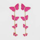 Sugarfix By Baublebar Butterfly Statement Earrings - Pink