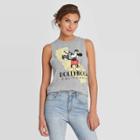 Women's Disney Round Neck Mickey Hollywood Muscle Graphic Tank Top - Gray