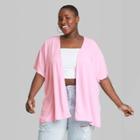 Women's High-low Ruana Kimono Jacket- Wild Fable Purple