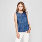 Women's Tiered Denim Top - Universal Thread Medium Wash